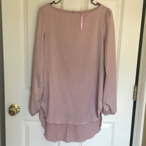 Pois Light Pink Tunic Blouse Top Made In Italy